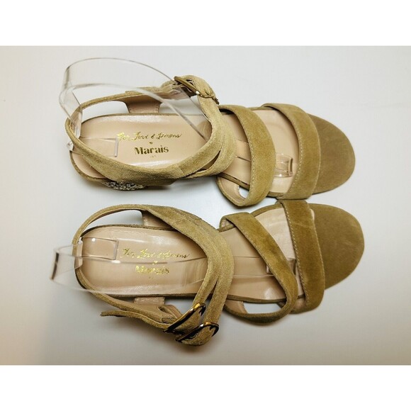 For Love & Lemons x Marais Jardin Camel Tan Sparkly Block Heel Women's SIZE 10 - Picture 5 of 10